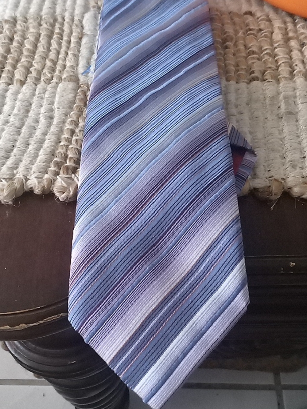 Strada Blue and Purple Diagonal Stripe Men's Tie